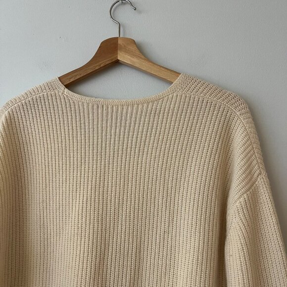 Jenni Kayne Cabin Ivory Wool Cashmere V-Neck Sweater Women's Size XS - Picture 9 of 10